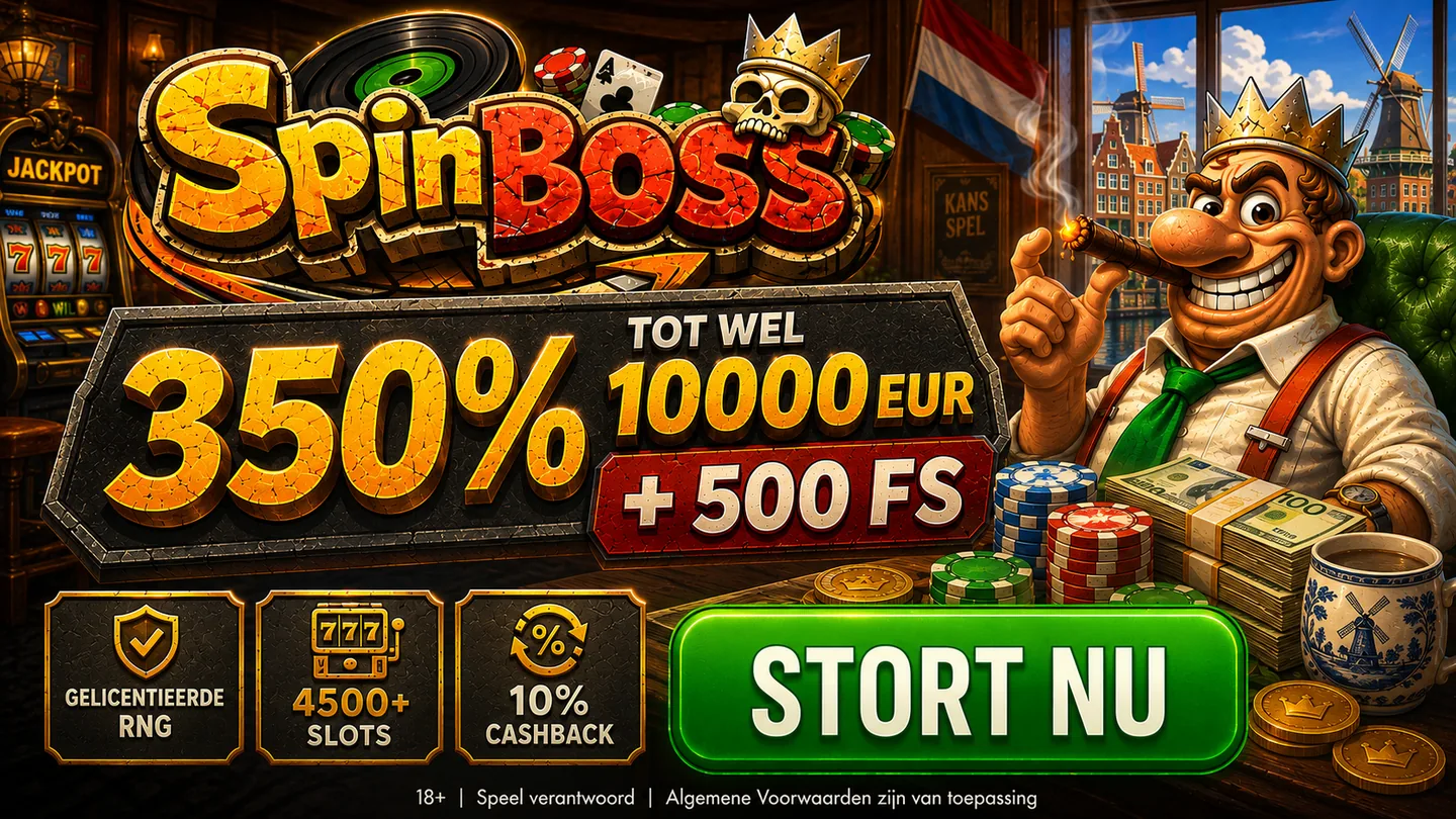 Spinboss Casino welkomstaanbod: 350% tot €10.000 plus 500 gratis spins
